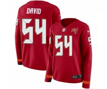 Women Nike Tampa Bay Buccaneers #54 Lavonte David Limited Red Therma Long Sleeve NFL Jersey