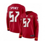 Women Nike Tampa Bay Buccaneers #57 Noah Spence Limited Red Therma Long Sleeve NFL Jersey