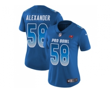 Women Nike Tampa Bay Buccaneers #58 Kwon Alexander Royal Stitched NFL Limited NFC 2018 Pro Bowl Jersey