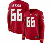 Women Nike Tampa Bay Buccaneers #66 Ryan Jensen Limited Red Therma Long Sleeve NFL Jersey