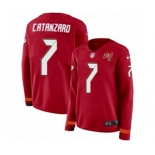 Women Nike Tampa Bay Buccaneers #7 Chandler Catanzaro Limited Red Therma Long Sleeve NFL Jersey