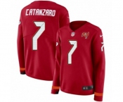 Women Nike Tampa Bay Buccaneers #7 Chandler Catanzaro Limited Red Therma Long Sleeve NFL Jersey