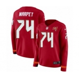 Women Nike Tampa Bay Buccaneers #74 Ali Marpet Limited Red Therma Long Sleeve NFL Jersey