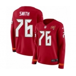 Women Nike Tampa Bay Buccaneers #76 Donovan Smith Limited Red Therma Long Sleeve NFL Jersey