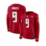 Women Nike Tampa Bay Buccaneers #9 Bryan Anger Limited Red Therma Long Sleeve NFL Jersey