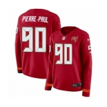 Women Nike Tampa Bay Buccaneers #90 Jason Pierre-Paul Limited Red Therma Long Sleeve NFL Jersey