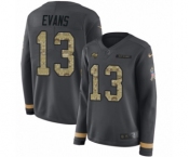 Women's Nike Tampa Bay Buccaneers #13 Mike Evans Limited Black Salute to Service Therma Long Sleeve NFL Jersey