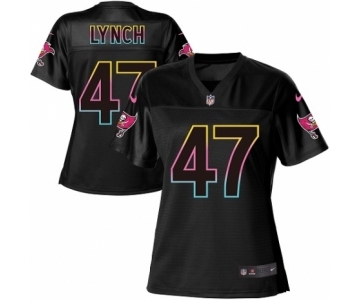 Women's Nike Tampa Bay Buccaneers #47 John Lynch Game Black Fashion NFL Jersey