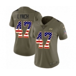 Women's Nike Tampa Bay Buccaneers #47 John Lynch Limited Olive USA Flag 2017 Salute to Service NFL Jersey