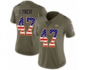 Women's Nike Tampa Bay Buccaneers #47 John Lynch Limited Olive USA Flag 2017 Salute to Service NFL Jersey