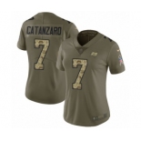 Women's Nike Tampa Bay Buccaneers #7 Chandler Catanzaro Limited Olive Camo 2017 Salute to Service NFL Jersey