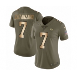 Women's Nike Tampa Bay Buccaneers #7 Chandler Catanzaro Limited Olive Gold 2017 Salute to Service NFL Jersey