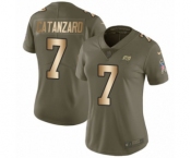 Women's Nike Tampa Bay Buccaneers #7 Chandler Catanzaro Limited Olive Gold 2017 Salute to Service NFL Jersey