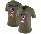 Women's Nike Tampa Bay Buccaneers #7 Chandler Catanzaro Limited Olive USA Flag 2017 Salute to Service NFL Jersey