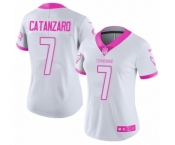 Women's Nike Tampa Bay Buccaneers #7 Chandler Catanzaro Limited White Pink Rush Fashion NFL Jersey