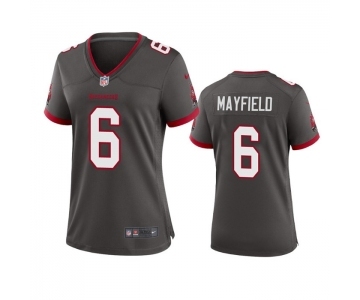 Women's Tampa Bay Buccanee #6 Baker Mayfield Gray Stitched Game Jersey(Run Small)