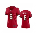 Women's Tampa Bay Buccanee #6 Baker Mayfield Red Stitched Game Jersey(Run Small)