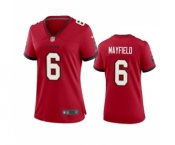 Women's Tampa Bay Buccanee #6 Baker Mayfield Red Stitched Game Jersey(Run Small)