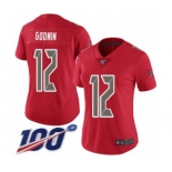 Women's Tampa Bay Buccaneers #12 Chris Godwin Limited Red Rush Vapor Untouchable 100th Season Football Jersey