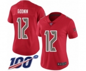 Women's Tampa Bay Buccaneers #12 Chris Godwin Limited Red Rush Vapor Untouchable 100th Season Football Jersey