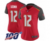 Women's Tampa Bay Buccaneers #12 Chris Godwin Red Team Color Vapor Untouchable Limited Player 100th Season Football Jersey