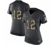 Women's Tampa Bay Buccaneers #12 Tom Brady Limited Black 2016 Salute to Service Football Jersey