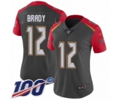 Women's Tampa Bay Buccaneers #12 Tom Brady Limited Gray Inverted Legend 100th Season Football Jersey