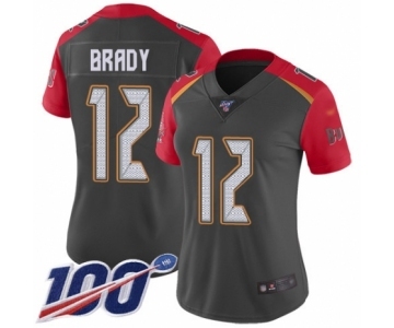 Women's Tampa Bay Buccaneers #12 Tom Brady Limited Gray Inverted Legend 100th Season Football Jersey