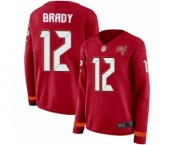 Women's Tampa Bay Buccaneers #12 Tom Brady Limited Red Therma Long Sleeve Football Jersey