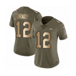 Women's Tampa Bay Buccaneers #12 Tom Brady Olive Gold Limited 2017 Salute To Service Jersey