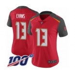 Women's Tampa Bay Buccaneers #13 Mike Evans Red Team Color Vapor Untouchable Limited Player 100th Season Football Jersey