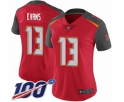 Women's Tampa Bay Buccaneers #13 Mike Evans Red Team Color Vapor Untouchable Limited Player 100th Season Football Jersey