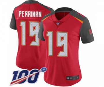 Women's Tampa Bay Buccaneers #19 Breshad Perriman Red Team Color Vapor Untouchable Limited Player 100th Season Football Jersey