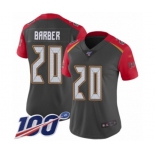 Women's Tampa Bay Buccaneers #20 Ronde Barber Limited Gray Inverted Legend 100th Season Football Jersey