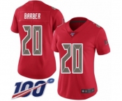 Women's Tampa Bay Buccaneers #20 Ronde Barber Limited Red Rush Vapor Untouchable 100th Season Football Jersey