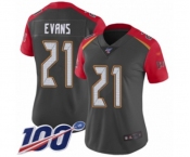 Women's Tampa Bay Buccaneers #21 Justin Evans Limited Gray Inverted Legend 100th Season Football Jersey