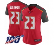 Women's Tampa Bay Buccaneers #23 Deone Bucannon Red Team Color Vapor Untouchable Limited Player 100th Season Football Jersey