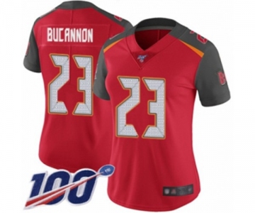 Women's Tampa Bay Buccaneers #23 Deone Bucannon Red Team Color Vapor Untouchable Limited Player 100th Season Football Jersey