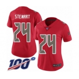 Women's Tampa Bay Buccaneers #24 Darian Stewart Limited Red Rush Vapor Untouchable 100th Season Football Jersey