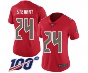 Women's Tampa Bay Buccaneers #24 Darian Stewart Limited Red Rush Vapor Untouchable 100th Season Football Jersey