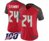 Women's Tampa Bay Buccaneers #24 Darian Stewart Red Team Color Vapor Untouchable Limited Player 100th Season Football Jersey