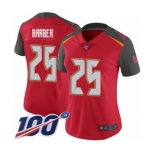 Women's Tampa Bay Buccaneers #25 Peyton Barber Red Team Color Vapor Untouchable Limited Player 100th Season Football Jersey