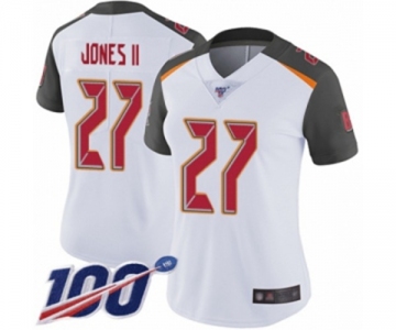 Women's Tampa Bay Buccaneers #27 Ronald Jones II White Vapor Untouchable Limited Player 100th Season Football Jersey