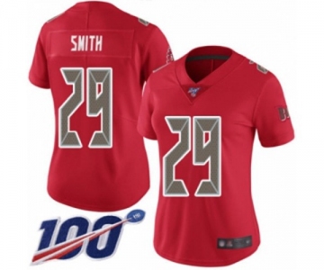 Women's Tampa Bay Buccaneers #29 Ryan Smith Limited Red Rush Vapor Untouchable 100th Season Football Jersey