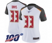 Women's Tampa Bay Buccaneers #33 Carlton Davis White Vapor Untouchable Limited Player 100th Season Football Jersey