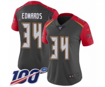 Women's Tampa Bay Buccaneers #34 Mike Edwards Limited Gray Inverted Legend 100th Season Football Jersey