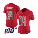 Women's Tampa Bay Buccaneers #34 Mike Edwards Limited Red Rush Vapor Untouchable 100th Season Football Jersey