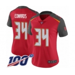 Women's Tampa Bay Buccaneers #34 Mike Edwards Red Team Color Vapor Untouchable Limited Player 100th Season Football Jersey