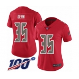 Women's Tampa Bay Buccaneers #35 Jamel Dean Limited Red Rush Vapor Untouchable 100th Season Football Jersey