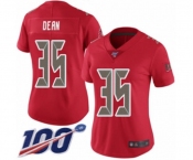 Women's Tampa Bay Buccaneers #35 Jamel Dean Limited Red Rush Vapor Untouchable 100th Season Football Jersey